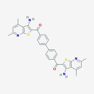 molecular formula C32H26N4O2S2 B407946 Biphenyl-4,4'-diylbis[(3-amino-4,6-dimethylthieno[2,3-b]pyridin-2-yl)methanone] 