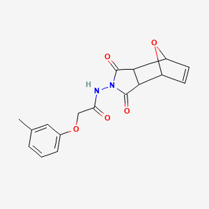 N-(3,5-dioxo-10-oxa-4-azatricyclo[5.2.1.0~2,6~]dec-8-en-4-yl)-2-(3-methylphenoxy)acetamide