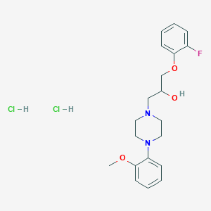 molecular formula C20H27Cl2FN2O3 B4079484 1-(2-fluorophenoxy)-3-[4-(2-methoxyphenyl)-1-piperazinyl]-2-propanol dihydrochloride 