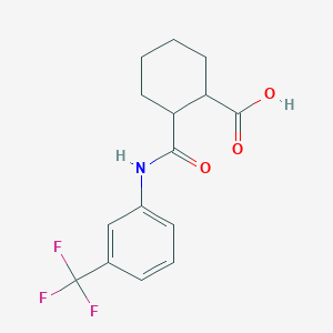 molecular formula C15H16F3NO3 B407949 2-{[3-(Trifluoromethyl)anilino]carbonyl}cyclohexanecarboxylic acid CAS No. 304674-19-9