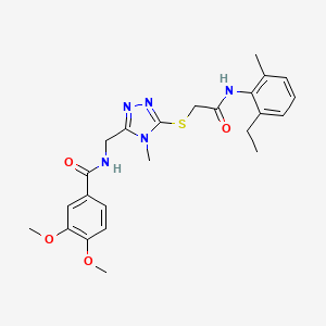 molecular formula C24H29N5O4S B4079508 N-{[5-({2-[(2-ethyl-6-methylphenyl)amino]-2-oxoethyl}thio)-4-methyl-4H-1,2,4-triazol-3-yl]methyl}-3,4-dimethoxybenzamide 