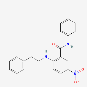 molecular formula C22H21N3O3 B4079515 N-(4-methylphenyl)-5-nitro-2-[(2-phenylethyl)amino]benzamide 