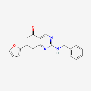 molecular formula C19H17N3O2 B4079520 2-(benzylamino)-7-(2-furyl)-7,8-dihydro-5(6H)-quinazolinone 