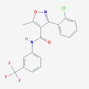 molecular formula C18H12ClF3N2O2 B407953 3-(2-chlorophenyl)-5-methyl-N-[3-(trifluoromethyl)phenyl]-1,2-oxazole-4-carboxamide 
