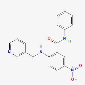 molecular formula C19H16N4O3 B4079532 5-nitro-N-phenyl-2-[(3-pyridinylmethyl)amino]benzamide 