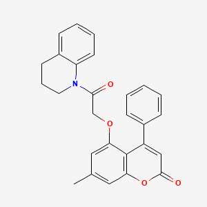 molecular formula C27H23NO4 B4079539 5-[2-(3,4-dihydro-1(2H)-quinolinyl)-2-oxoethoxy]-7-methyl-4-phenyl-2H-chromen-2-one 