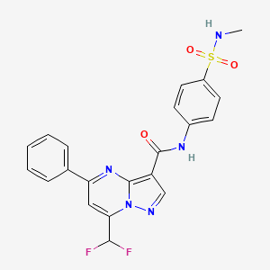 molecular formula C21H17F2N5O3S B4079551 7-(difluoromethyl)-N-{4-[(methylamino)sulfonyl]phenyl}-5-phenylpyrazolo[1,5-a]pyrimidine-3-carboxamide 