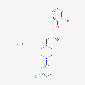molecular formula C19H23Cl2FN2O2 B4079552 1-[4-(3-chlorophenyl)-1-piperazinyl]-3-(2-fluorophenoxy)-2-propanol hydrochloride 