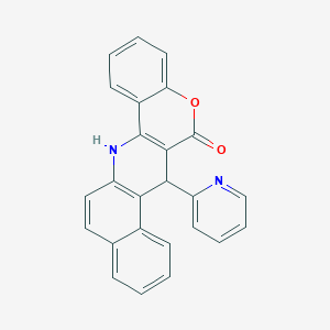 molecular formula C25H16N2O2 B4079558 7-(2-pyridinyl)-7,14-dihydro-6H-benzo[f]chromeno[4,3-b]quinolin-6-one 