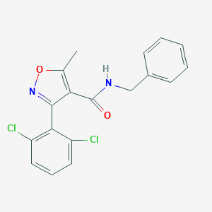 molecular formula C18H14Cl2N2O2 B407956 N-苄基-3-(2,6-二氯苯基)-5-甲基-1,2-恶唑-4-甲酰胺 CAS No. 153948-24-4