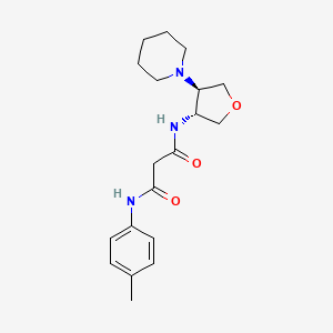 N-(4-methylphenyl)-N'-[(3R*,4R*)-4-piperidin-1-yltetrahydrofuran-3-yl]malonamide