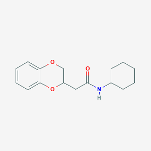 molecular formula C16H21NO3 B4079572 N-cyclohexyl-2-(2,3-dihydro-1,4-benzodioxin-2-yl)acetamide 