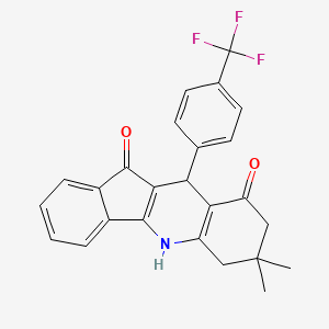 molecular formula C25H20F3NO2 B4079593 7,7-dimethyl-10-[4-(trifluoromethyl)phenyl]-6,7,8,10-tetrahydro-5H-indeno[1,2-b]quinoline-9,11-dione 