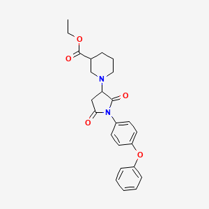 molecular formula C24H26N2O5 B4079598 ethyl 1-[2,5-dioxo-1-(4-phenoxyphenyl)-3-pyrrolidinyl]-3-piperidinecarboxylate 