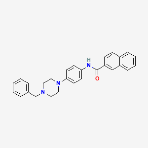 molecular formula C28H27N3O B4079615 N-[4-(4-benzyl-1-piperazinyl)phenyl]-2-naphthamide 