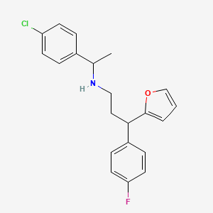 molecular formula C21H21ClFNO B4079624 N-[1-(4-chlorophenyl)ethyl]-3-(4-fluorophenyl)-3-(2-furyl)-1-propanamine 
