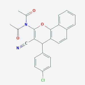molecular formula C24H17ClN2O3 B4079628 N-acetyl-N-[4-(4-chlorophenyl)-3-cyano-4H-benzo[h]chromen-2-yl]acetamide 