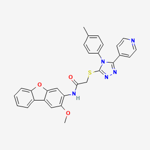 N-(2-methoxydibenzo[b,d]furan-3-yl)-2-{[4-(4-methylphenyl)-5-(4-pyridinyl)-4H-1,2,4-triazol-3-yl]thio}acetamide