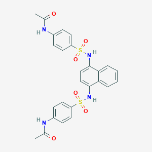 N-[4-[[4-[(4-acetamidophenyl)sulfonylamino]naphthalen-1-yl]sulfamoyl]phenyl]acetamide
