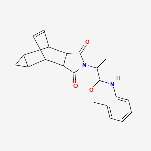 molecular formula C22H24N2O3 B4079732 N-(2,6-dimethylphenyl)-2-(3,5-dioxo-4-azatetracyclo[5.3.2.0~2,6~.0~8,10~]dodec-11-en-4-yl)propanamide 