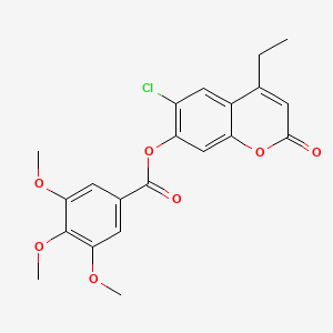 molecular formula C21H19ClO7 B4079746 6-chloro-4-ethyl-2-oxo-2H-chromen-7-yl 3,4,5-trimethoxybenzoate 