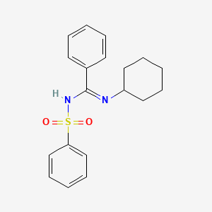 molecular formula C19H22N2O2S B4079747 N-cyclohexyl-N'-(phenylsulfonyl)benzenecarboximidamide 