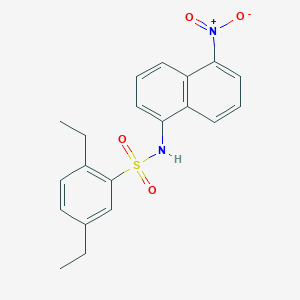 molecular formula C20H20N2O4S B4079750 2,5-diethyl-N-(5-nitro-1-naphthyl)benzenesulfonamide 