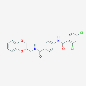 2,4-dichloro-N-(4-{[(2,3-dihydro-1,4-benzodioxin-2-ylmethyl)amino]carbonyl}phenyl)benzamide