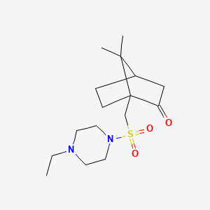 molecular formula C16H28N2O3S B4079768 1-{[(4-ethyl-1-piperazinyl)sulfonyl]methyl}-7,7-dimethylbicyclo[2.2.1]heptan-2-one 