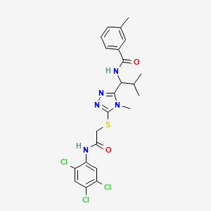 molecular formula C23H24Cl3N5O2S B4079781 3-methyl-N-{2-methyl-1-[4-methyl-5-({2-oxo-2-[(2,4,5-trichlorophenyl)amino]ethyl}thio)-4H-1,2,4-triazol-3-yl]propyl}benzamide 