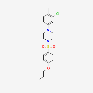 molecular formula C21H27ClN2O3S B4079809 1-[(4-butoxyphenyl)sulfonyl]-4-(3-chloro-4-methylphenyl)piperazine 