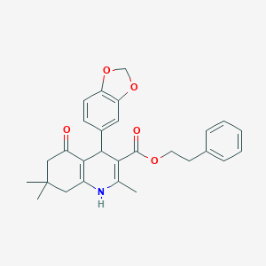 2-Phenylethyl 4-(1,3-benzodioxol-5-yl)-2,7,7-trimethyl-5-oxo-1,4,6,8-tetrahydroquinoline-3-carboxylate