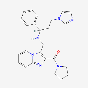molecular formula C25H28N6O B4079823 3-(1H-imidazol-1-yl)-1-phenyl-N-{[2-(1-pyrrolidinylcarbonyl)imidazo[1,2-a]pyridin-3-yl]methyl}-1-propanamine 