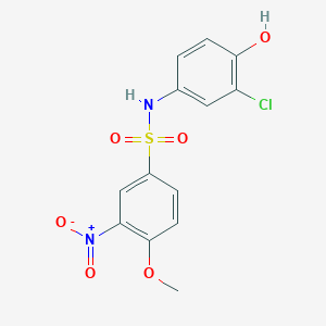 molecular formula C13H11ClN2O6S B4079829 N-(3-chloro-4-hydroxyphenyl)-4-methoxy-3-nitrobenzenesulfonamide 