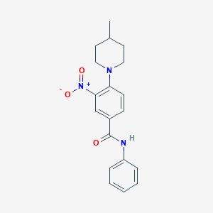 molecular formula C19H21N3O3 B4079835 4-(4-methyl-1-piperidinyl)-3-nitro-N-phenylbenzamide 