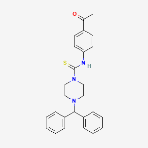 N-(4-acetylphenyl)-4-(diphenylmethyl)-1-piperazinecarbothioamide