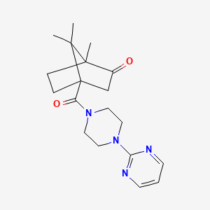 molecular formula C19H26N4O2 B4079878 1,7,7-trimethyl-4-{[4-(2-pyrimidinyl)-1-piperazinyl]carbonyl}bicyclo[2.2.1]heptan-2-one 