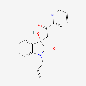 molecular formula C18H16N2O3 B4079881 1-allyl-3-hydroxy-3-[2-oxo-2-(2-pyridinyl)ethyl]-1,3-dihydro-2H-indol-2-one 