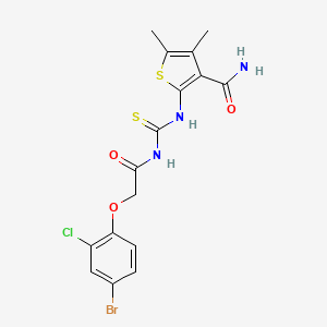 molecular formula C16H15BrClN3O3S2 B4079907 2-[({[(4-bromo-2-chlorophenoxy)acetyl]amino}carbonothioyl)amino]-4,5-dimethyl-3-thiophenecarboxamide 