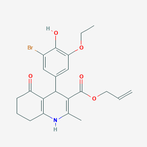 molecular formula C22H24BrNO5 B407991 Allyl 4-(3-bromo-5-ethoxy-4-hydroxyphenyl)-2-methyl-5-oxo-1,4,5,6,7,8-hexahydro-3-quinolinecarboxylate 