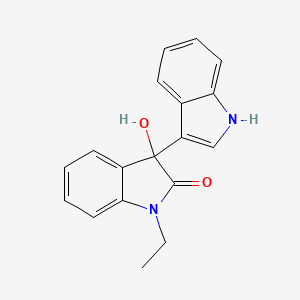 molecular formula C18H16N2O2 B4079910 1'-ethyl-3'-hydroxy-1',3'-dihydro-1H,2'H-3,3'-biindol-2'-one 
