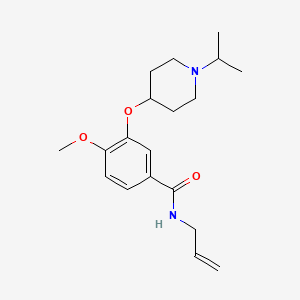 molecular formula C19H28N2O3 B4079929 N-allyl-3-[(1-isopropyl-4-piperidinyl)oxy]-4-methoxybenzamide 