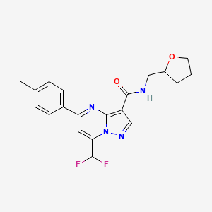molecular formula C20H20F2N4O2 B4079936 7-(difluoromethyl)-5-(4-methylphenyl)-N-(tetrahydro-2-furanylmethyl)pyrazolo[1,5-a]pyrimidine-3-carboxamide 