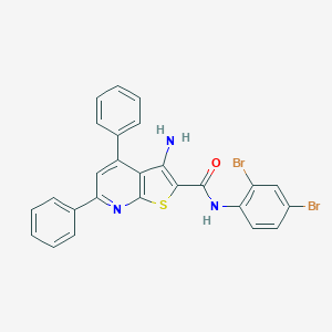 molecular formula C26H17Br2N3OS B407997 3-amino-N-(2,4-dibromophenyl)-4,6-diphenylthieno[2,3-b]pyridine-2-carboxamide 