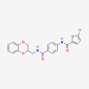 molecular formula C21H17BrN2O5 B4079973 5-bromo-N-(4-{[(2,3-dihydro-1,4-benzodioxin-2-ylmethyl)amino]carbonyl}phenyl)-2-furamide 