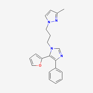 molecular formula C20H20N4O B4079995 1-{3-[5-(2-furyl)-4-phenyl-1H-imidazol-1-yl]propyl}-3-methyl-1H-pyrazole 