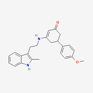 molecular formula C24H26N2O2 B4079996 5-(4-methoxyphenyl)-3-{[2-(2-methyl-1H-indol-3-yl)ethyl]amino}-2-cyclohexen-1-one 