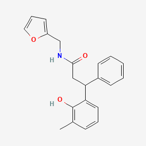 molecular formula C21H21NO3 B4080023 N-(2-furylmethyl)-3-(2-hydroxy-3-methylphenyl)-3-phenylpropanamide 