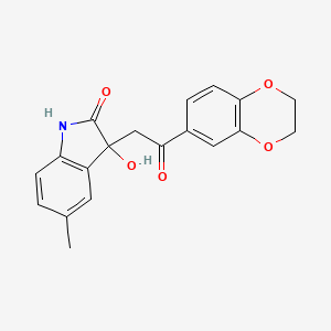 molecular formula C19H17NO5 B4080034 3-[2-(2,3-dihydro-1,4-benzodioxin-6-yl)-2-oxoethyl]-3-hydroxy-5-methyl-1,3-dihydro-2H-indol-2-one 