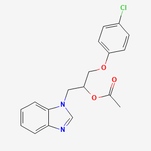 molecular formula C18H17ClN2O3 B4080083 2-(1H-benzimidazol-1-yl)-1-[(4-chlorophenoxy)methyl]ethyl acetate 